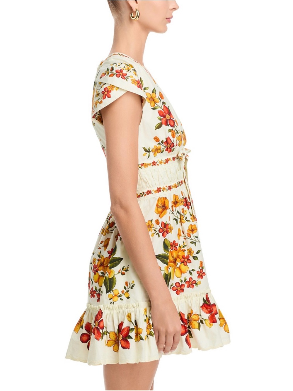 Farm Rio Lemon Bouquet Mini Dress Size Small - Picture 3 of 8